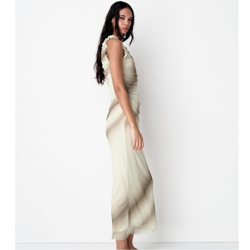 Zara RUFFLED PRINTED TULLE DRESS - Picture 5 of 9